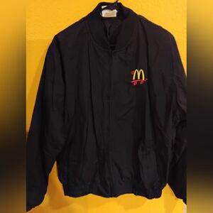 McDonald’s Vintage 90s Crest Employee Windbreaker Jacket Black Size Medium